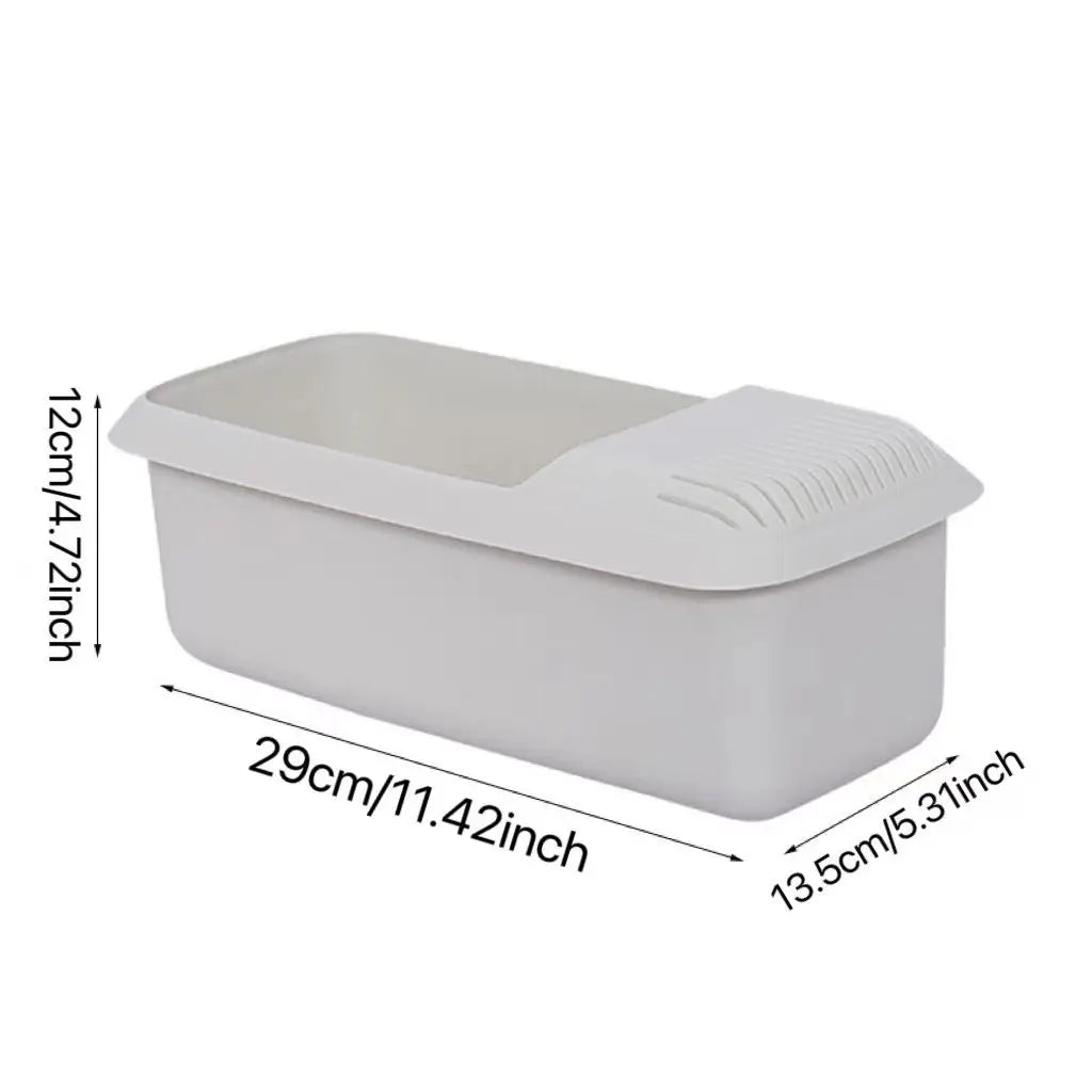 Kitchen Storage Box With Strainer Creative Drain Storage Basket Plastic Pasta Box Vegetable Washing Box Dishwasher Kitchen Tools