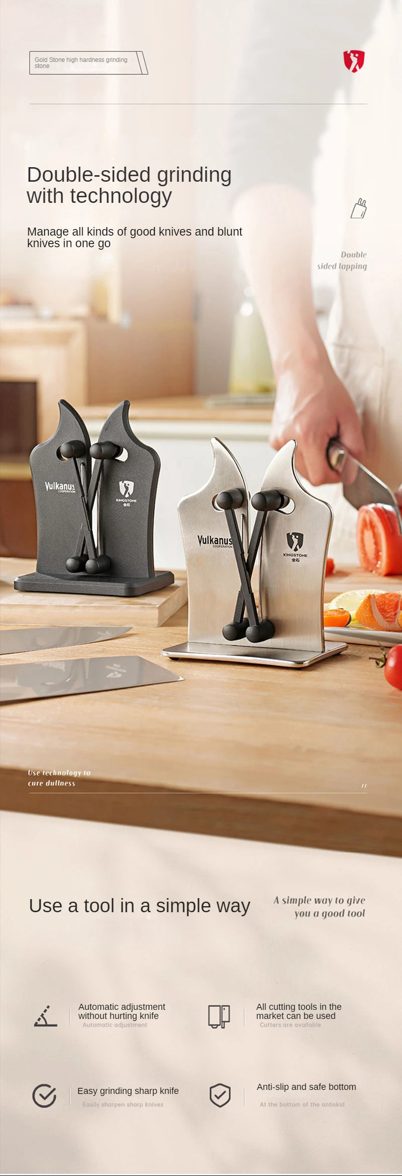 Kitchen Knife Sharpener Tool Sharpener Simple Safety Knife Sharpener Kitchen Chef Knife Damascus Knife Tool Kitchen Supplies