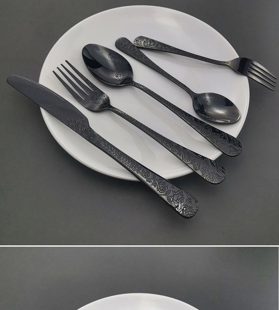 5/16Pcs Full Tableware for Kitchen,Stainless Steel Dinner Set with Box,Fork Spoon Knife Dinnerware Kit