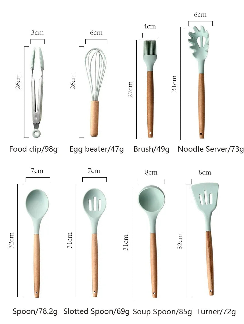 Cooking Utensils Set, Heat Resistant, Non - Stick, Baking Tool Kit, Kitchen Accessories, Silicone Kitchenware
