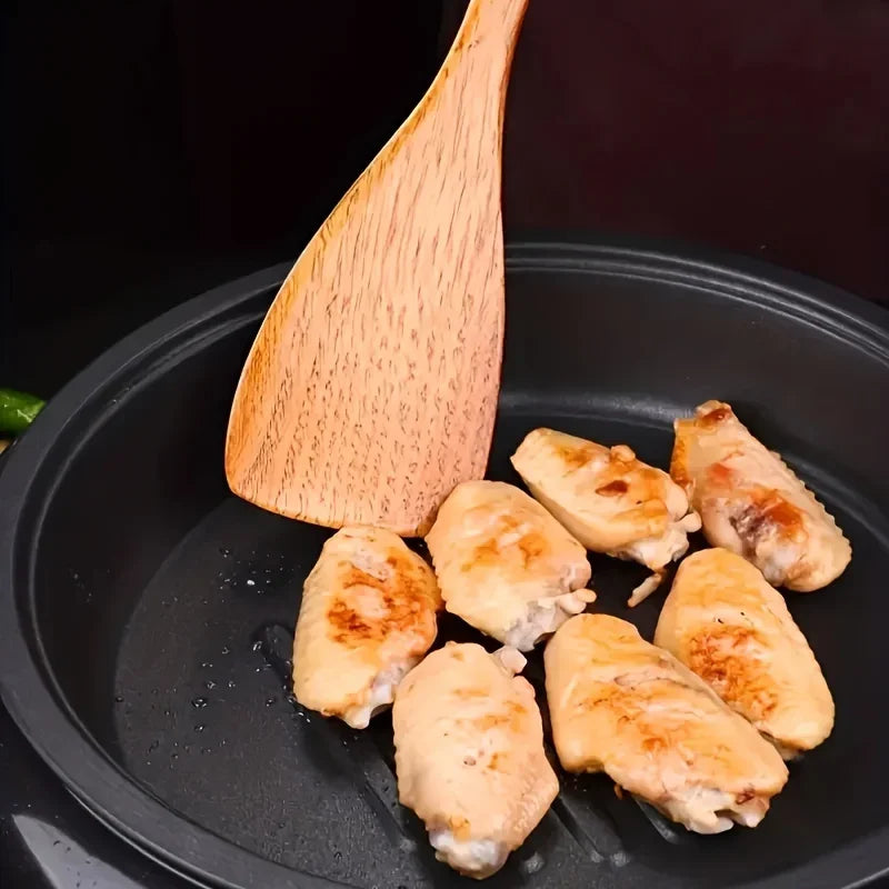 5-Piece Wooden Cooking Utensils Set – Non-Stick Kitchen Tools with Spoons & Spatulas, Heat-Resistant Cookware for Daily Use
