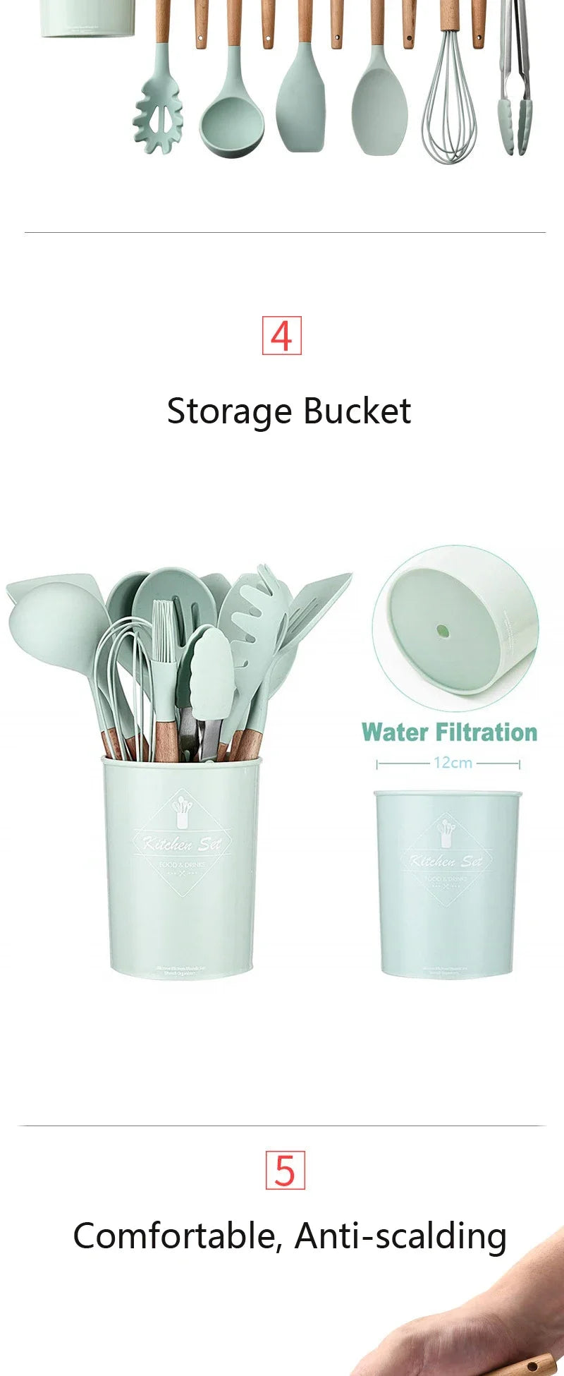 Cooking Utensils Set, Heat Resistant, Non - Stick, Baking Tool Kit, Kitchen Accessories, Silicone Kitchenware