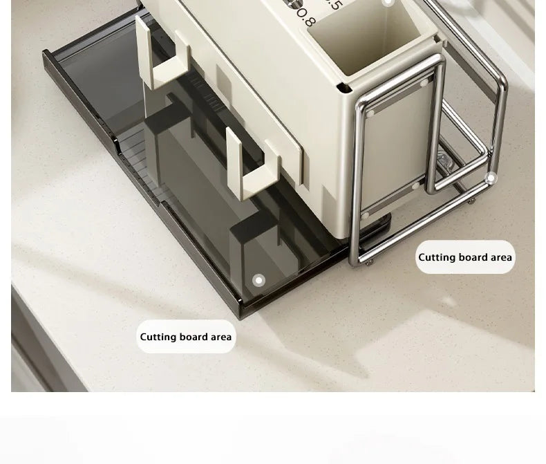Kitchen Knife Rack Wall-mount Cutting Board Storage Racks Household Multifunctional Countertop Chopping Board Storage Rack