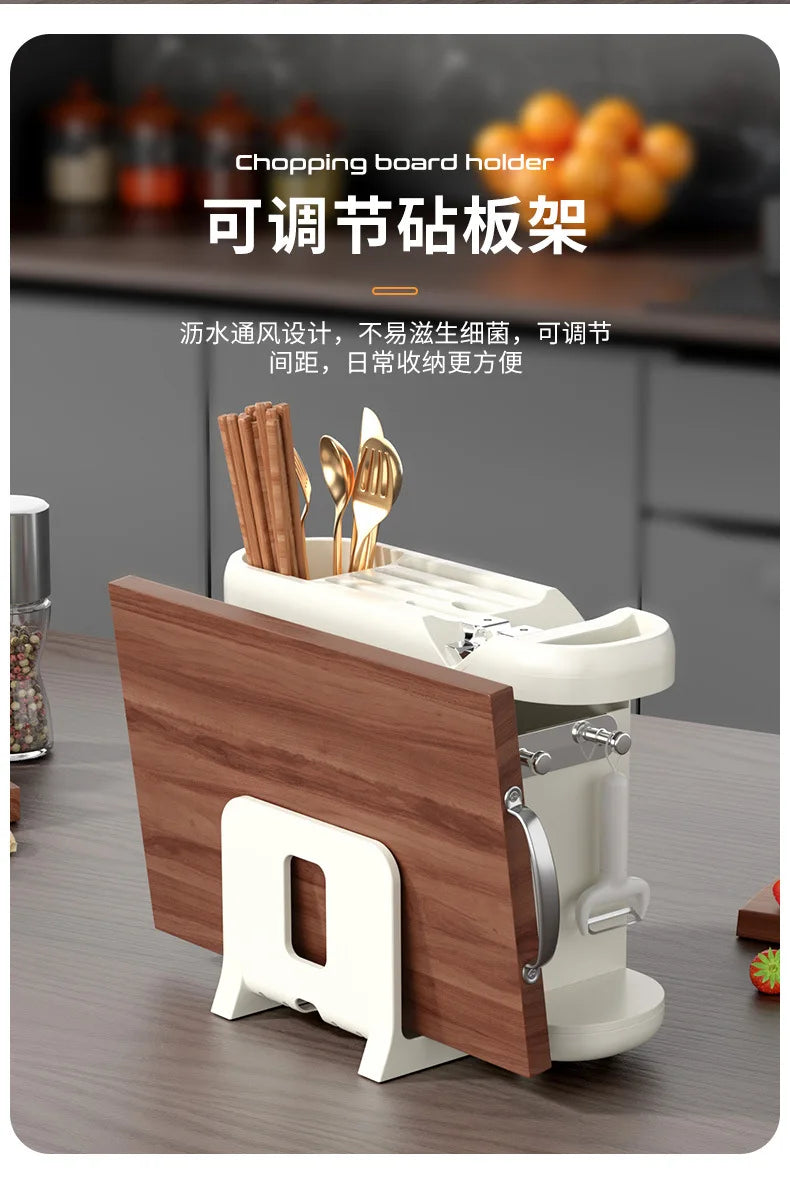 Kitchen knife holder, storage rack for kitchen knives, multifunctional integrated tool sorting and storage rack