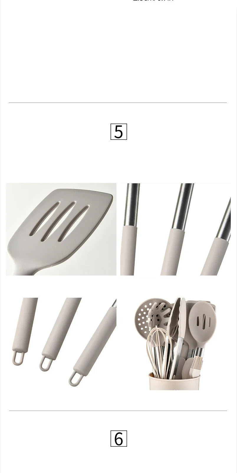 15Pcs Silicone Kitchen Utensils Non-Stick Spatula Shovel Cooking Tool Stainless Sttel Handle Kitchenware Set with Storage Bucket