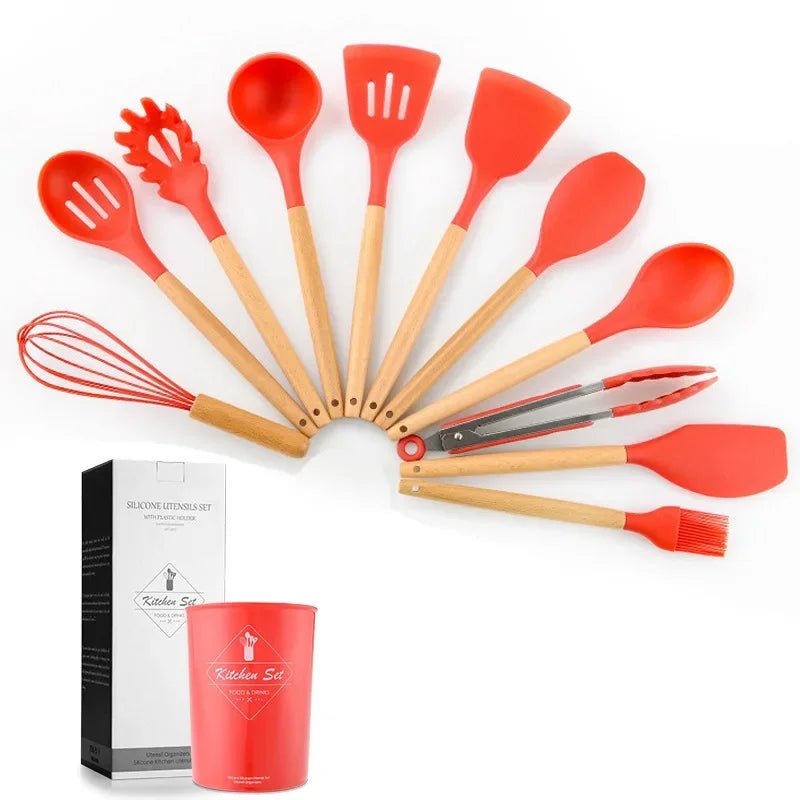 Cooking Utensils Set, Heat Resistant, Non - Stick, Baking Tool Kit, Kitchen Accessories, Silicone Kitchenware