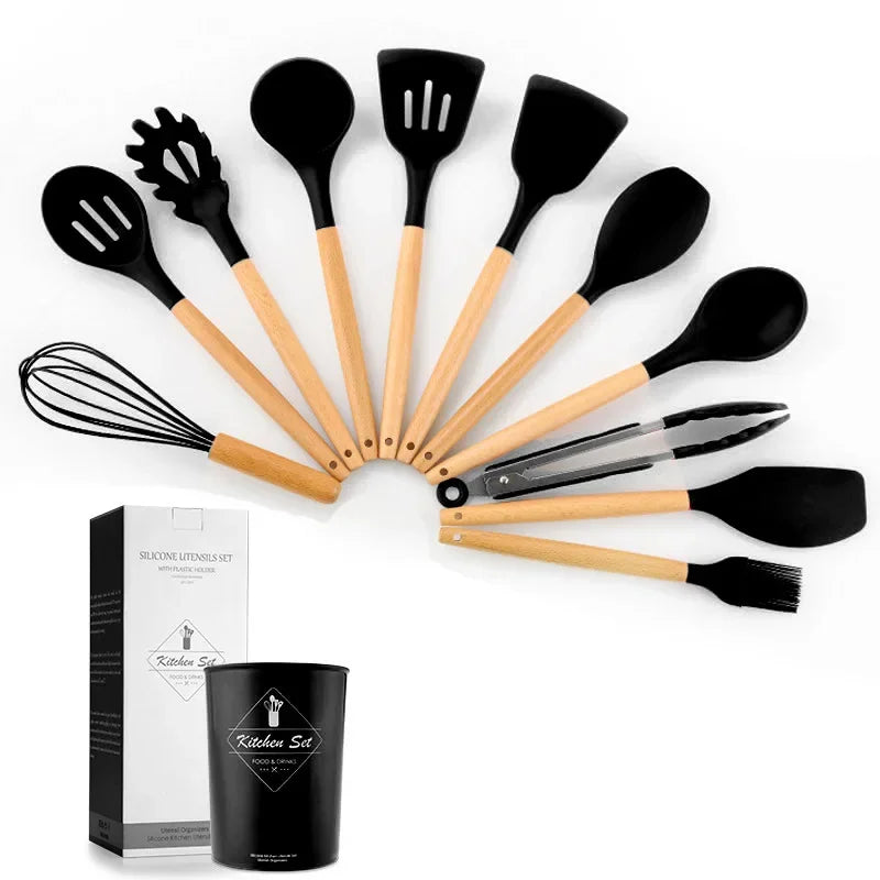 Cooking Utensils Set, Heat Resistant, Non - Stick, Baking Tool Kit, Kitchen Accessories, Silicone Kitchenware