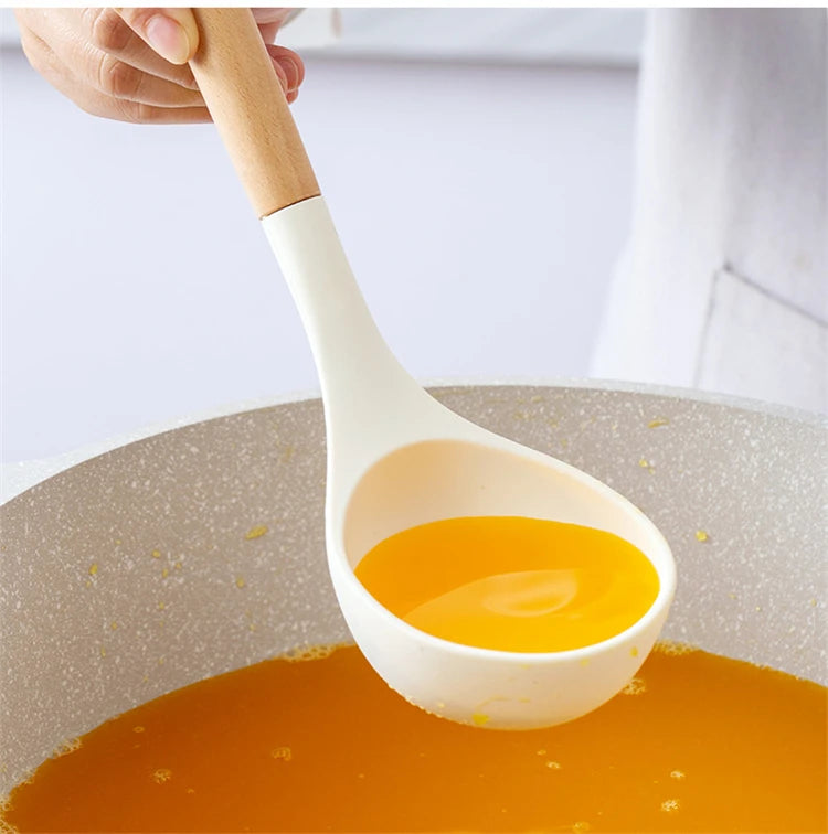 12 Pcs Silicone Kitchen Utensils Set Non Stick Silicone Cooking Utensil Set Heat Resistant Cookware with Wooden Handle JT558