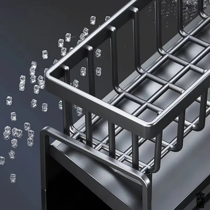 Compact Tap-Mounted Spice Shelf – Sink Organizer with Drainage Rack, Space-Saving Kitchen Storage