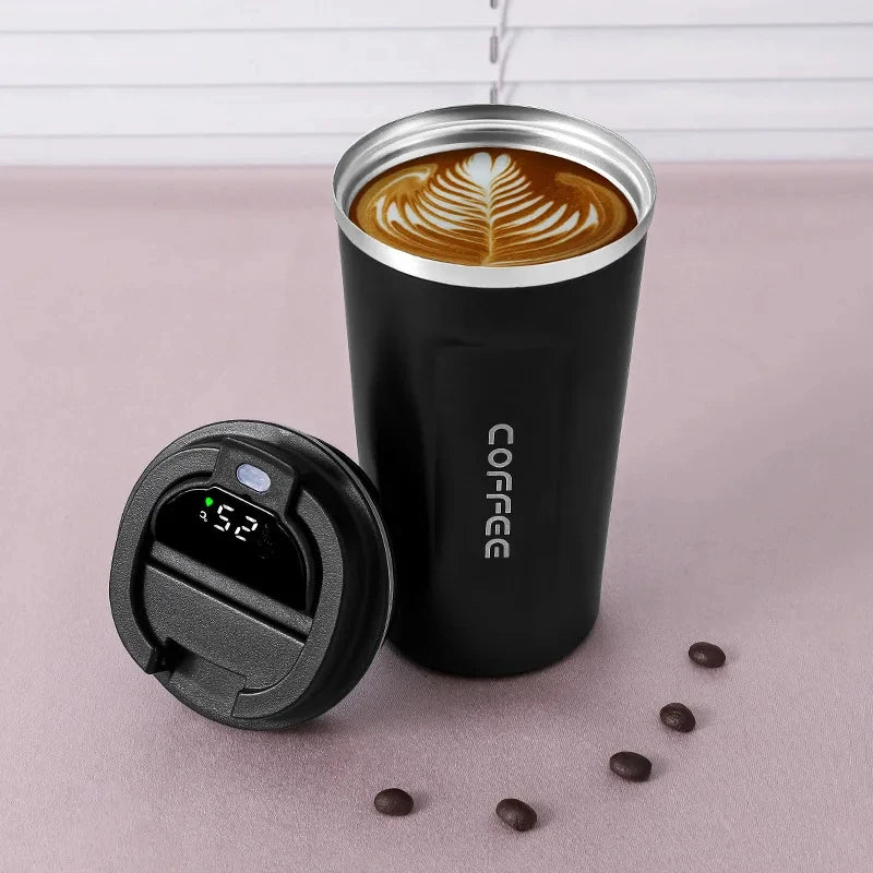 450ml Smart Thermos Bottle – 316 Stainless Steel Vacuum Cup with LED Temperature Display, Portable Office Coffee & Thermal Mug