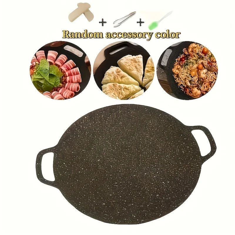 11.02-Inch Frying Pan + 3-Piece Kitchen Set – 4-Piece Non-Stick Cast Iron, Easy to Clean Restaurant Cooking Utensils