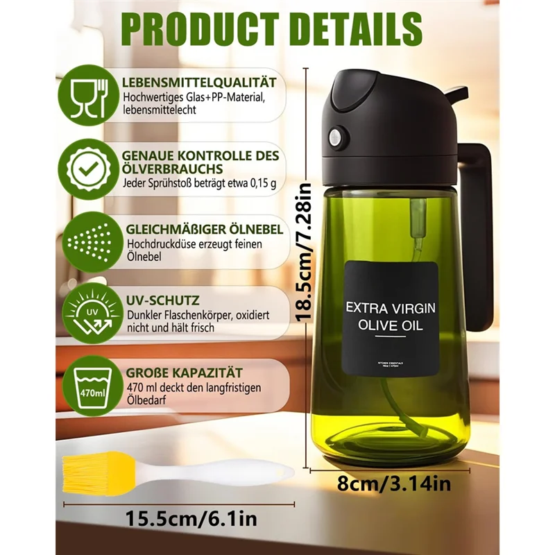 HLZS-Kitchen Spray-Tool For Cooking, Air Fryer,BBQ Kitchen Spray-Tool For Oil And Vinegar
