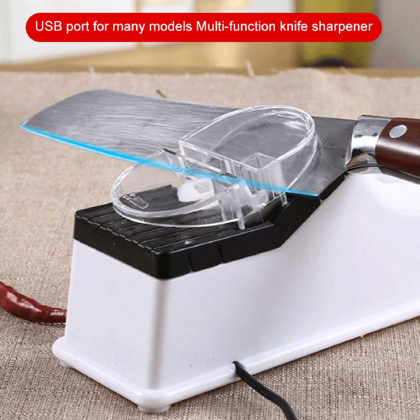 Kitchen Electric Knife Sharpener Multifunctional Automatic Professional 4 Gears Electric Knife Sharpener Kitchen Accessories