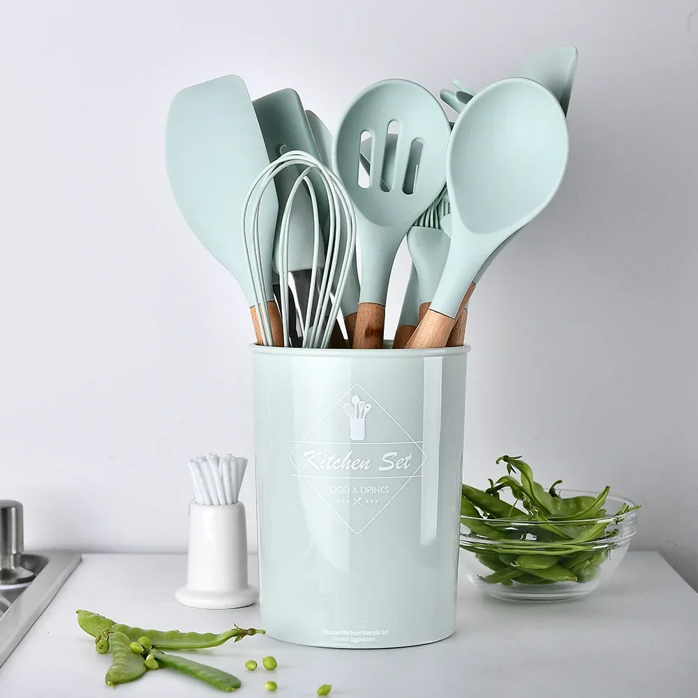 Cooking Utensils Set, Heat Resistant, Non - Stick, Baking Tool Kit, Kitchen Accessories, Silicone Kitchenware
