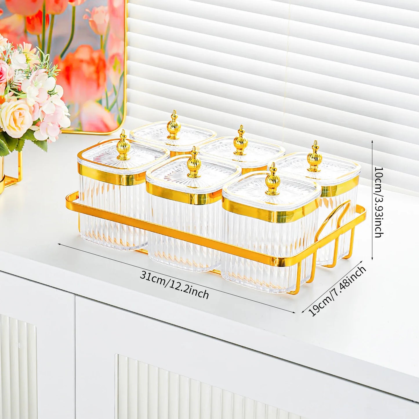 Kitchen Large-capacity Sealed Jar Grain Spice Storage Box Set Snack Nuts Household Moisture-proof Storage Jar