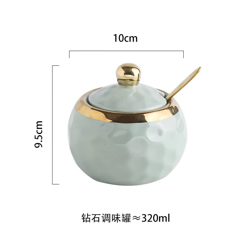 Kitchen Supplies, Ceramic Seasoning Jar, Salt and Pepper Shakers, Seasoning Box, Vinegar Pot, Spice Jar, Seasoning Organizer