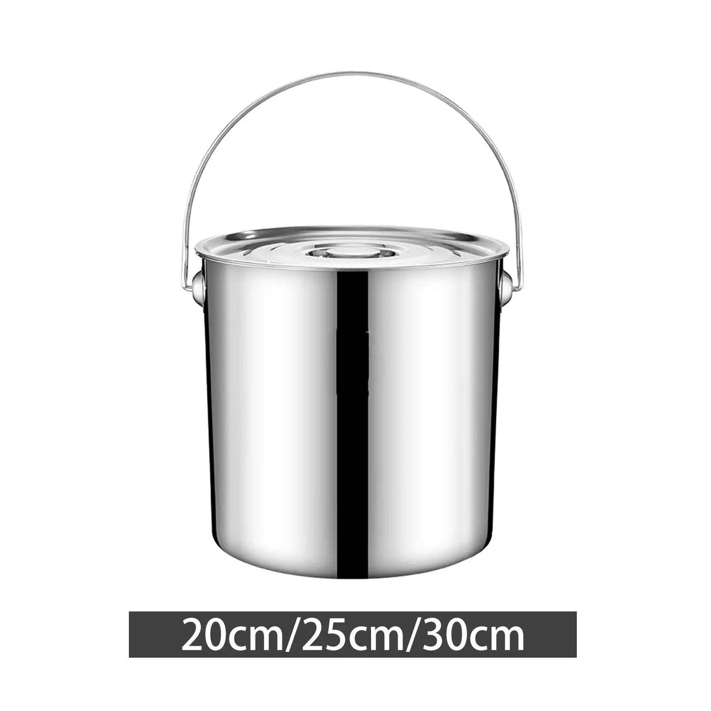 201 Stainless Steel Stockpot with Lid Simmered Soup Stew Boiling Strew Simmer for Hotel Household Kitchen Essential