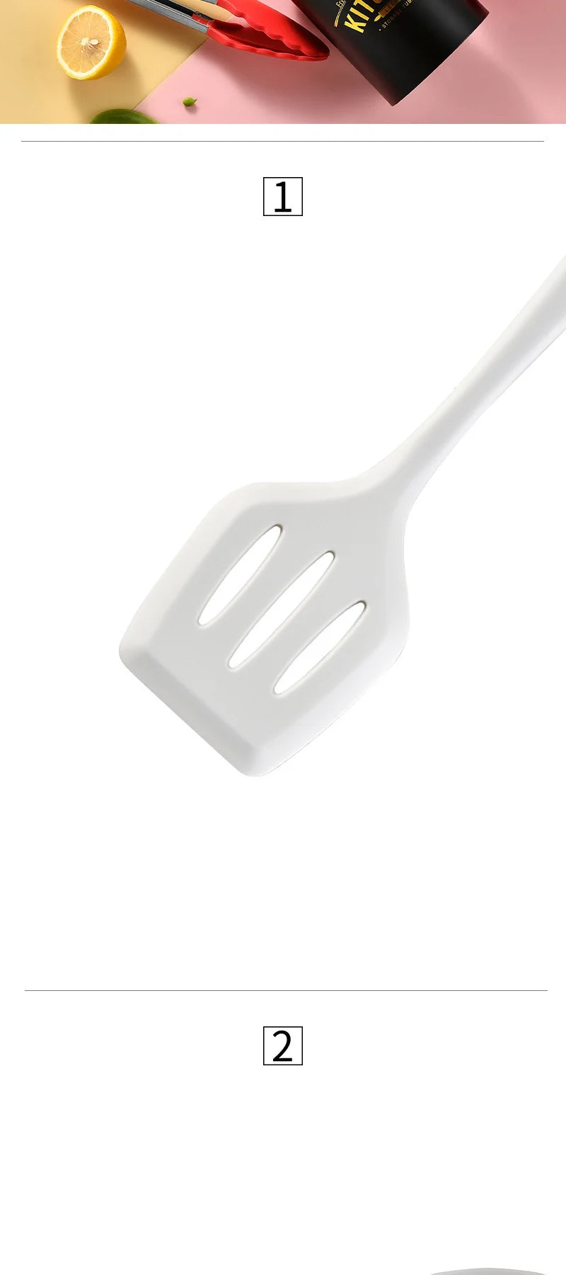 6PCS Silicone Kitchenware Non-Stick Cookware Kitchen Utensils Set Spatula Shovel Spoon Cooking Tool Set Withl Storage Bucket Too