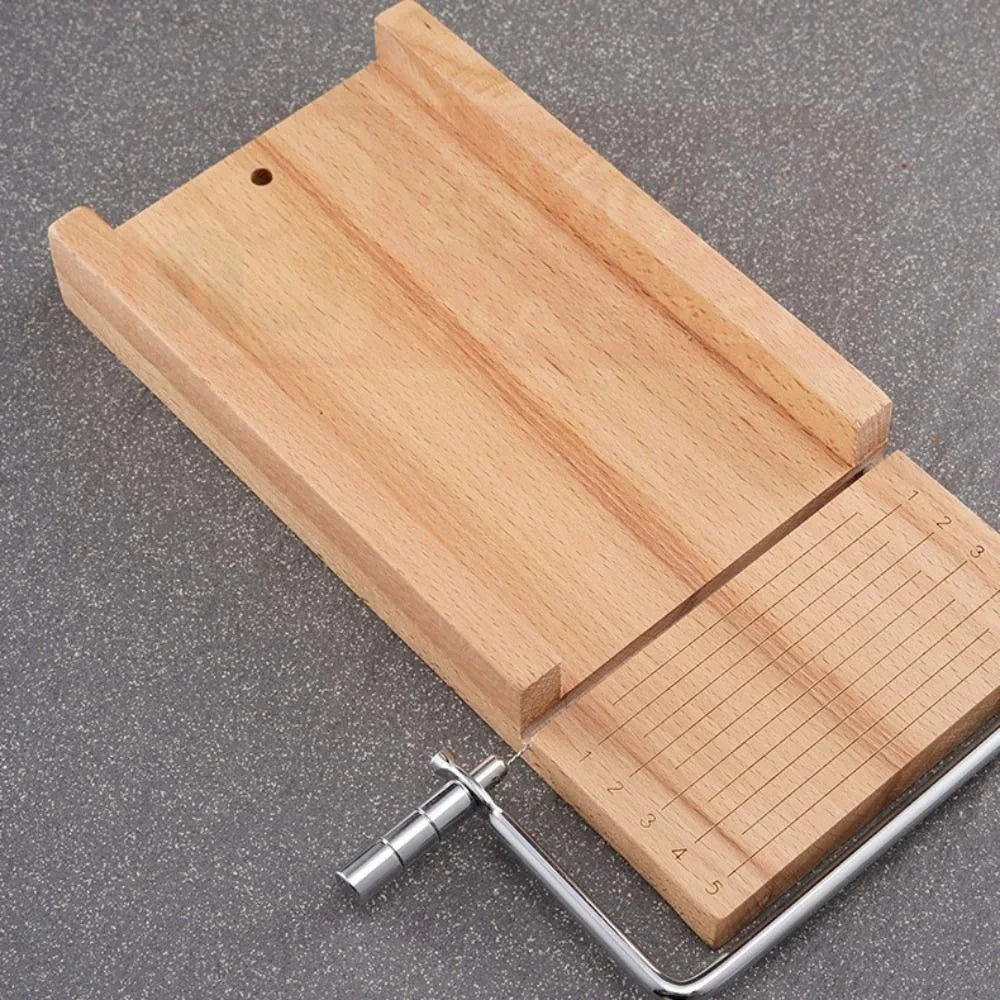 Kitchen Gadgets Wood Cheese Slicer Stainless Steel Wire with Scale Ham Slicer Handmade Cheese Cutter Butter