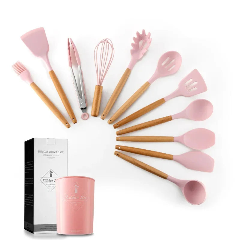 Cooking Utensils Set, Heat Resistant, Non - Stick, Baking Tool Kit, Kitchen Accessories, Silicone Kitchenware