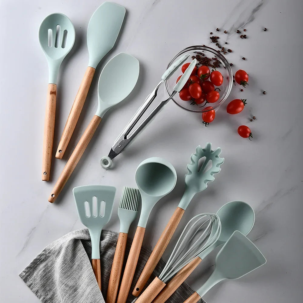 Cooking Utensils Set, Heat Resistant, Non - Stick, Baking Tool Kit, Kitchen Accessories, Silicone Kitchenware
