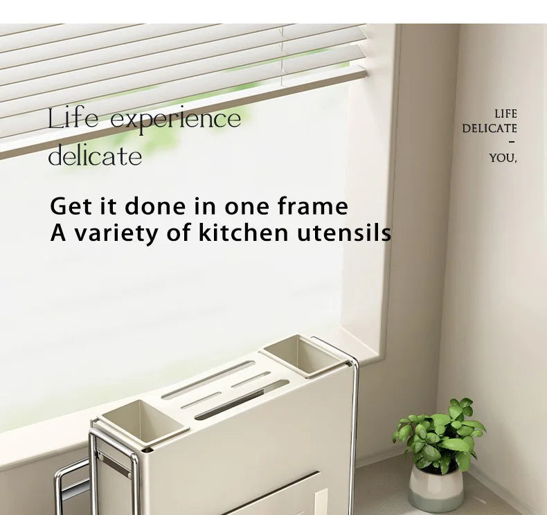 Kitchen Knife Rack Wall-mount Cutting Board Storage Racks Household Multifunctional Countertop Chopping Board Storage Rack