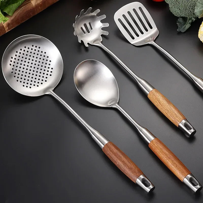 1 Pc Kitchen Utensil 304 Stainless Steel Cookware Rosewood Handle Spatula Household Cooking Baking Tools Kitchen Dining & Bar