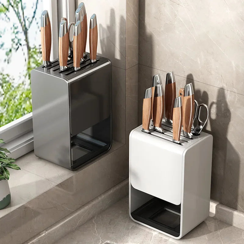 Kitchen Knife Storage Box Non-perforation Knife Holder Wall-mounted Knife Rack Kitchen Items Kitchen Accessories Organizer