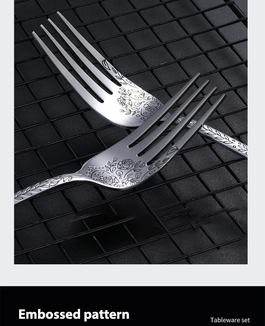 5/16Pcs Full Tableware for Kitchen,Stainless Steel Dinner Set with Box,Fork Spoon Knife Dinnerware Kit