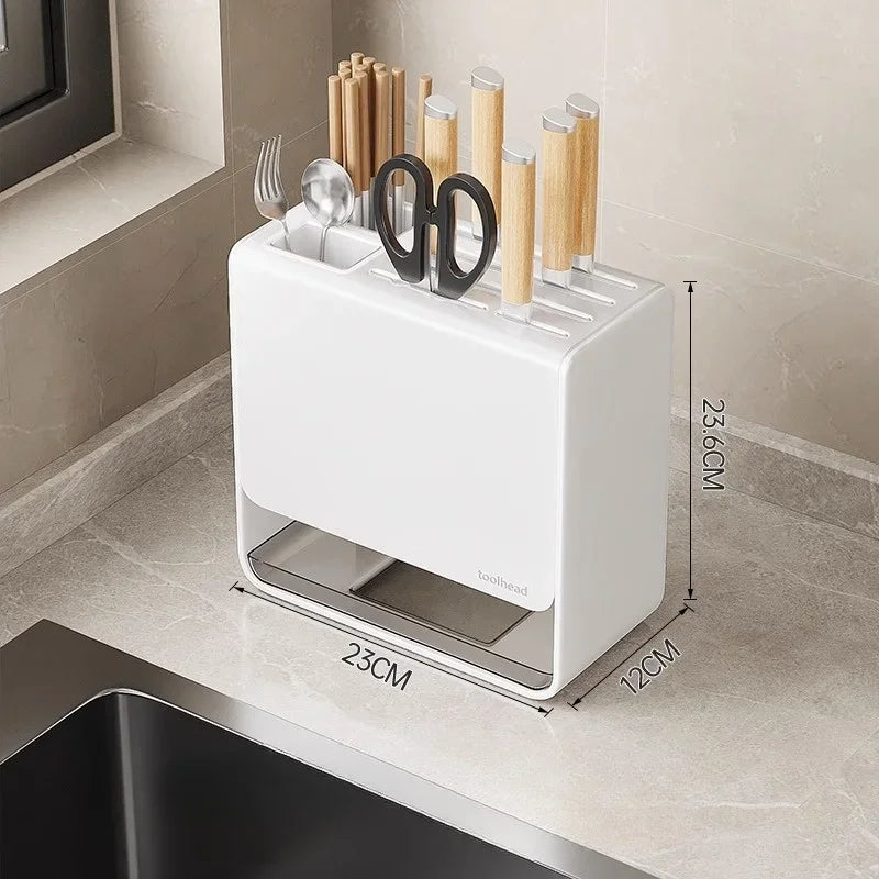 Kitchen Knife Storage Box Non-perforation Knife Holder Wall-mounted Knife Rack Kitchen Items Kitchen Accessories Organizer