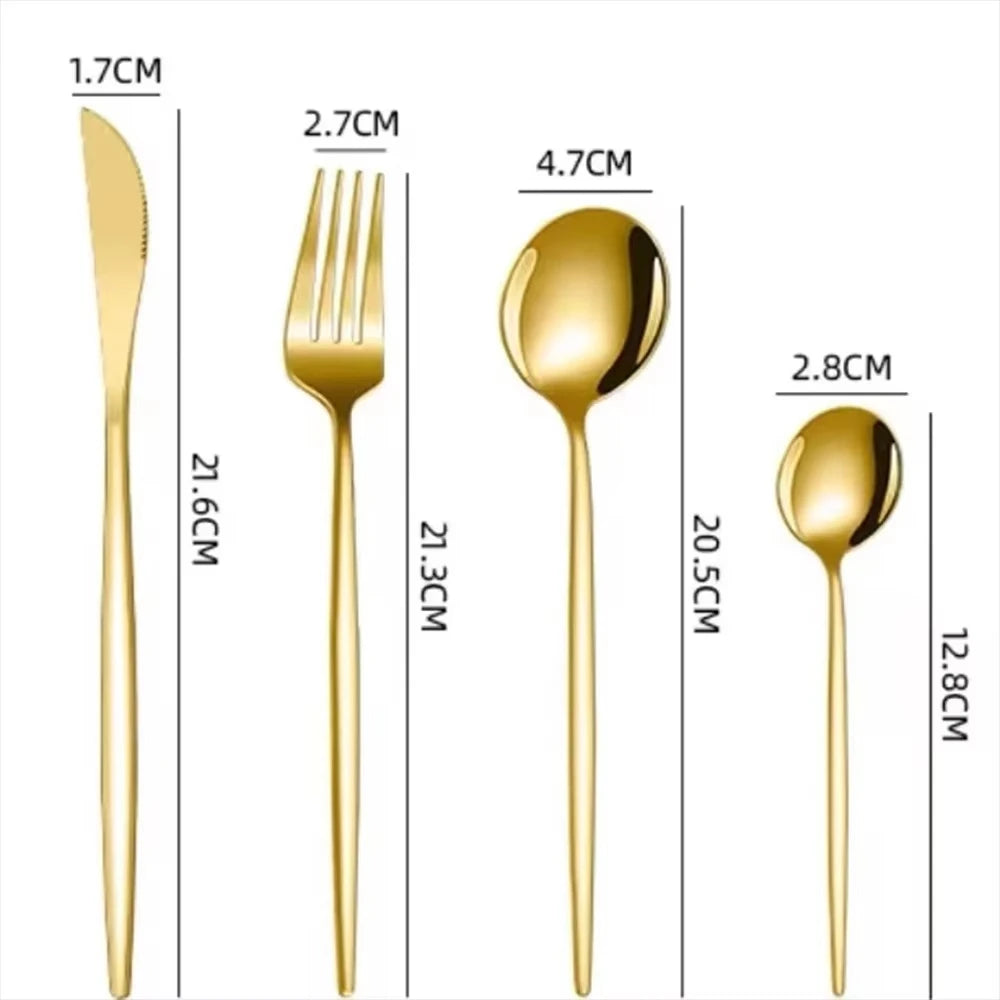 Kitchen Cutlery Sets Stainless Flatware Mirror Polished Design for Parties Birthdays Weddings Can give to Friends and Relatives