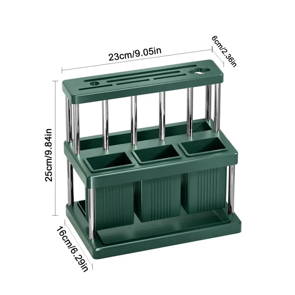 Kitchen Knife Holder Multi-Function Cutter and Cutlery Drainer Rack Space Saving Kitchen Accessories Rag Storage Drainage Shelf