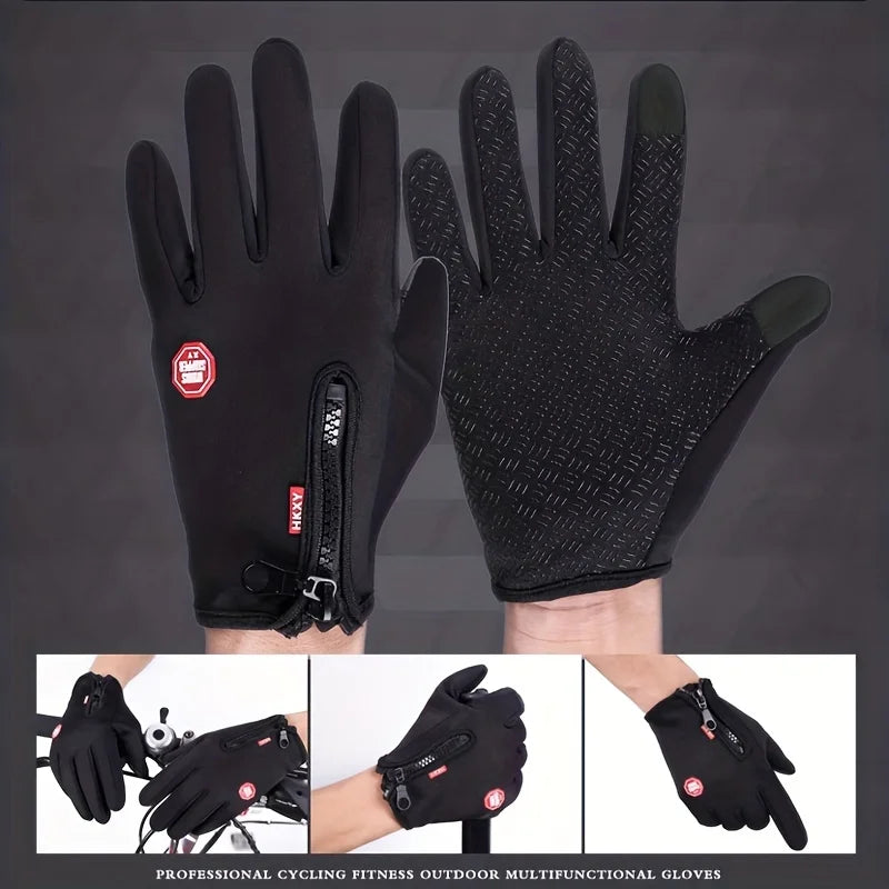 Touchscreen Winter Gloves – Warm Windproof Non-Slip Gloves for Cycling, Driving & Motorcycle