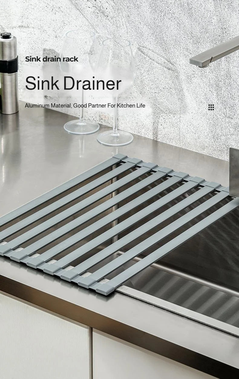 Kitchen Dishcloth & Sponge Drying Rack - Countertop Organizer, Suction Cup No-Drill Installation, Mu