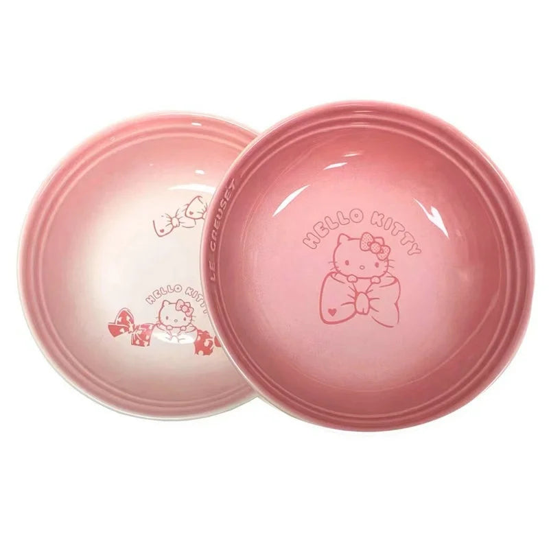 Cartoon Kitty Children Tableware Set Pink Ceramic Dinner Plate Dish Plate Tea Cup Cat Plate Cute Meal Kitchen Home Household