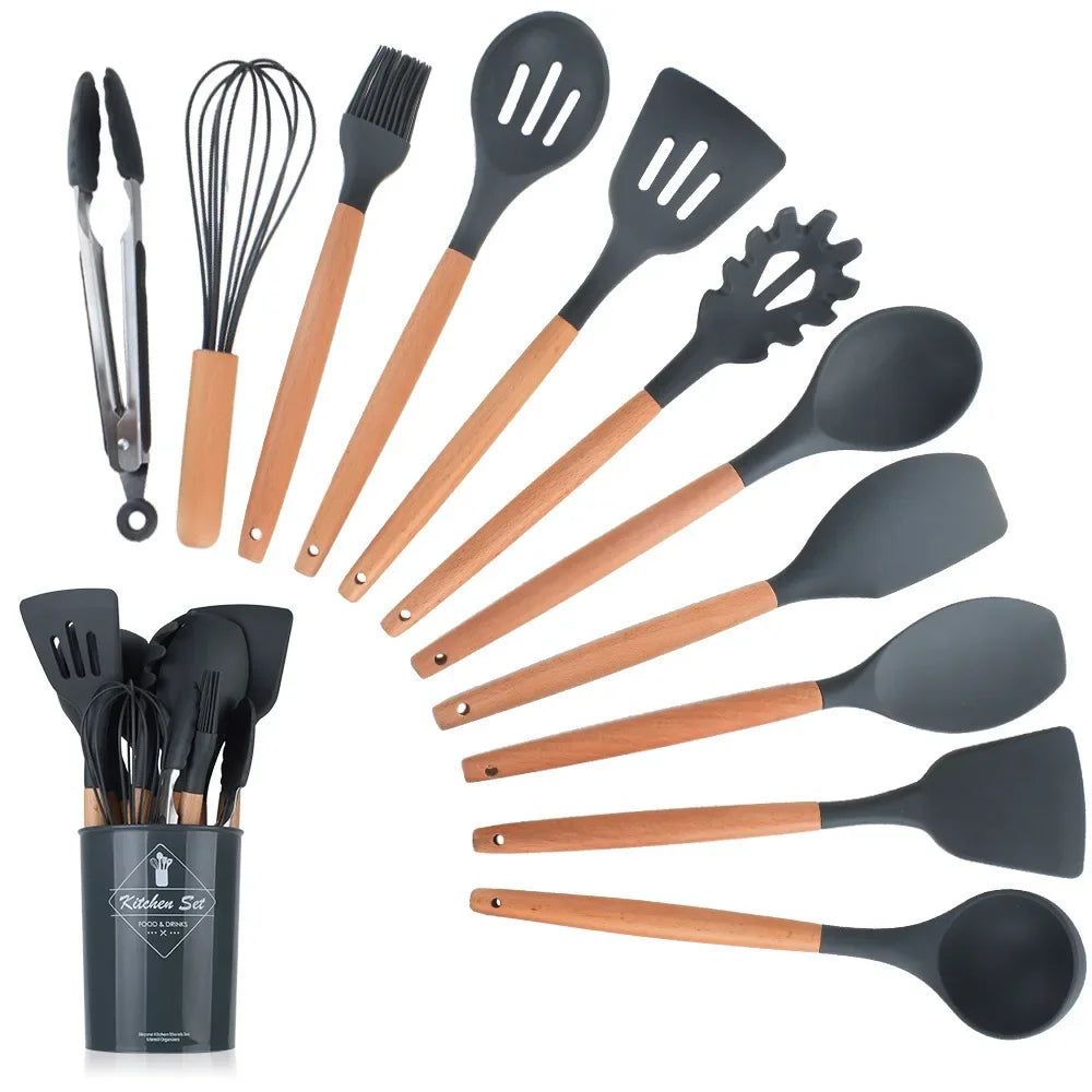 Cooking Utensils Set, Heat Resistant, Non - Stick, Baking Tool Kit, Kitchen Accessories, Silicone Kitchenware
