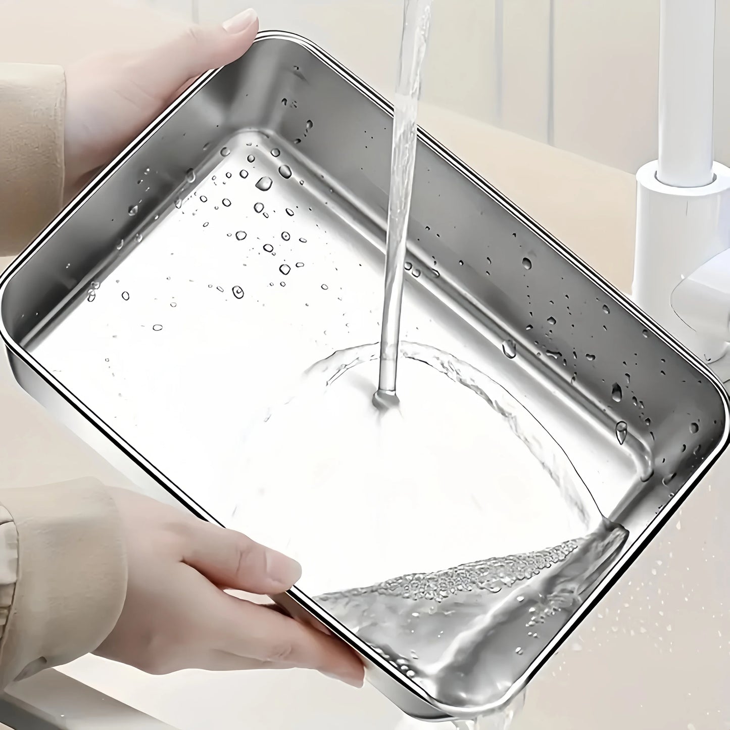 Durable Stainless Steel Kitchen Organizers, Food Storage Containers, Multipurpose Rectangular Kitchen Organizers for Fridge