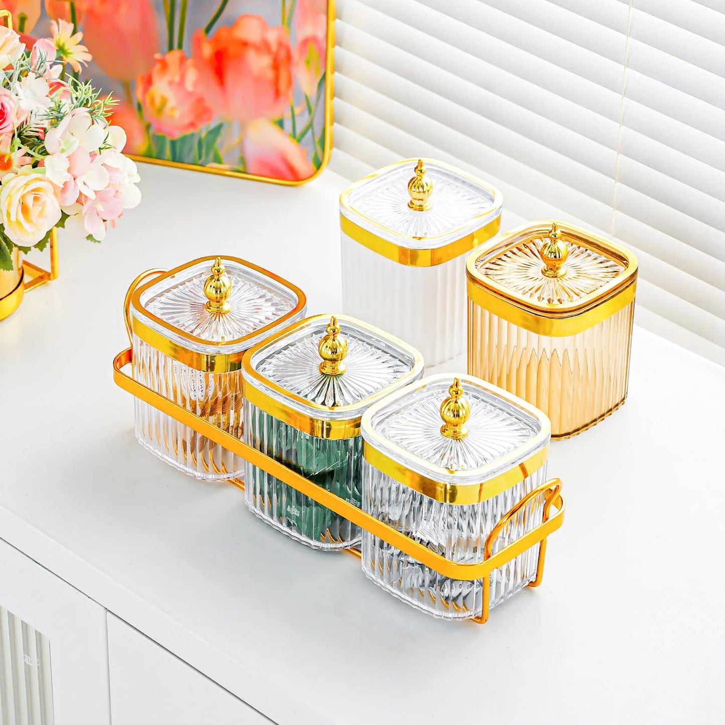 Kitchen Large-capacity Sealed Jar Grain Spice Storage Box Set Snack Nuts Household Moisture-proof Storage Jar