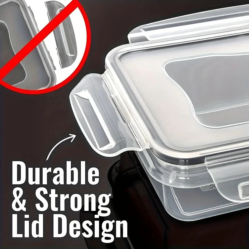 12/24 Clear Kitchen Food Storage Container Set - Microwave Safe, Multifunctional Plastic Lunch Box with Lid + 24 Chalkboard Labe
