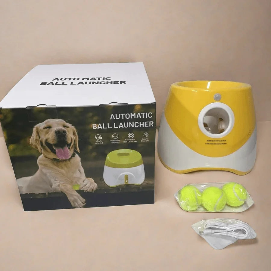 Automatic Dog Ball Launcher – USB Rechargeable Interactive Tennis Ball Thrower Toy