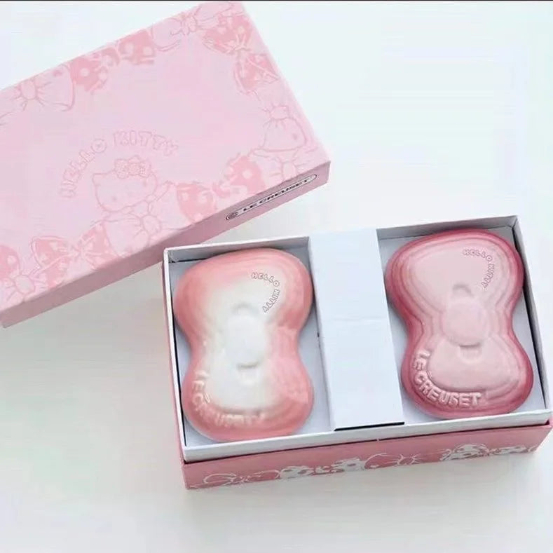 Cartoon Kitty Children Tableware Set Pink Ceramic Dinner Plate Dish Plate Tea Cup Cat Plate Cute Meal Kitchen Home Household