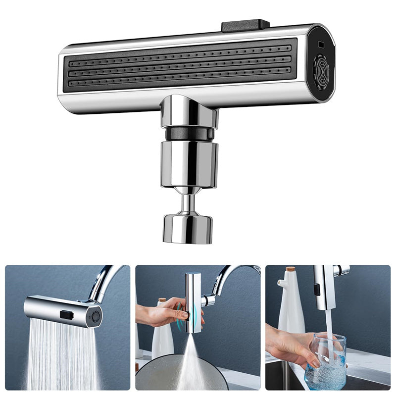 Kitchen Faucet Waterfall Outlet – Splash Proof Universal Rotating Bubbler Water Nozzle Extension