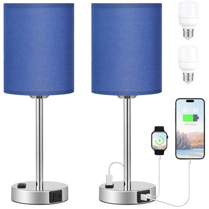Rechargeable Fabric Table Lamp – Mobile Phone Powered LED Light for Living Room & Bedroom Décor