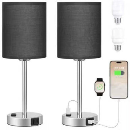 Rechargeable Fabric Table Lamp – Mobile Phone Powered LED Light for Living Room & Bedroom Décor