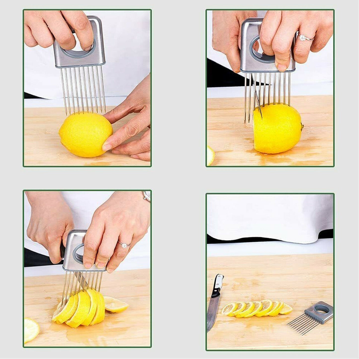 Stainless Steel Onion Holder Slicer – Vegetable & Tomato Cutting Tool Kitchen Gadget