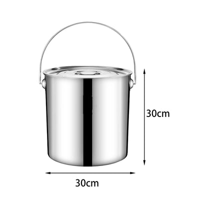 201 Stainless Steel Stockpot with Lid Simmered Soup Stew Boiling Strew Simmer for Hotel Household Kitchen Essential