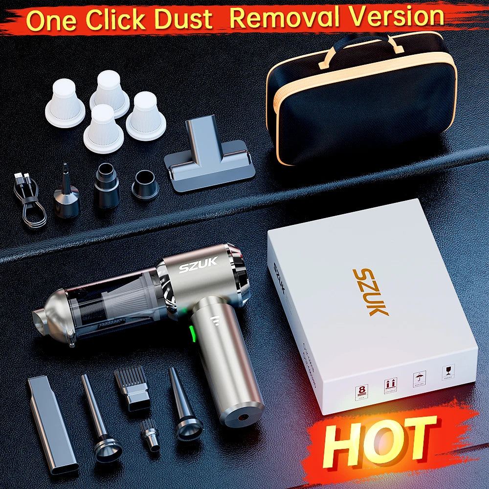 SZUK Mini Car Vacuum Cleaner – 98500Pa Wireless Handheld Portable Vacuum with Powerful Suction