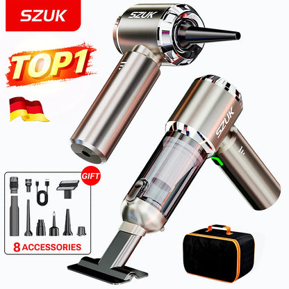 SZUK Mini Car Vacuum Cleaner – 98500Pa Wireless Handheld Portable Vacuum with Powerful Suction