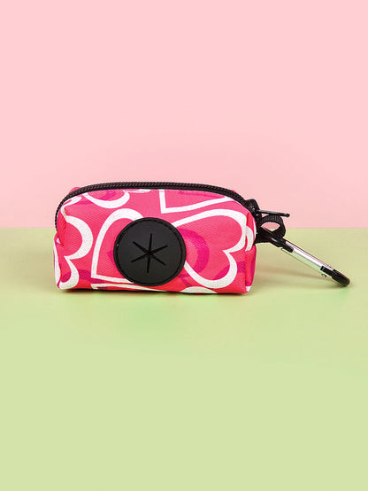 Cute Pet Poop Bag Holder Dispenser – Attach to Any Dog Leash, Valentine's Day Design (Bags Not Included)