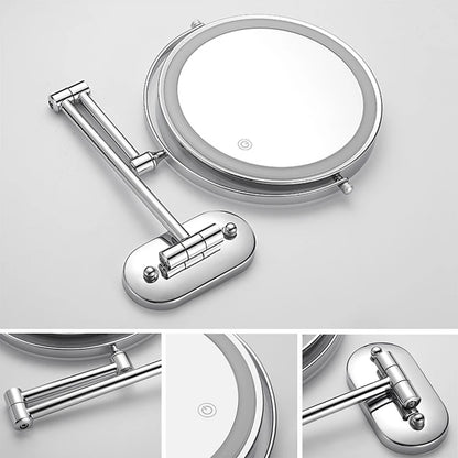 8 inch Makeup Mirror Chrome 3x/5x/7x/10x Magnifying Double Side USB Charging Bathroom 3 color light Smart Cosmetic Mirrors